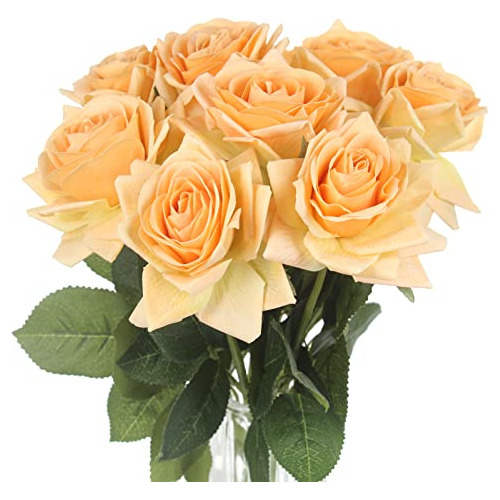 Artificial Roses Flowers 8 Pcs For Flower Arrangement, ...