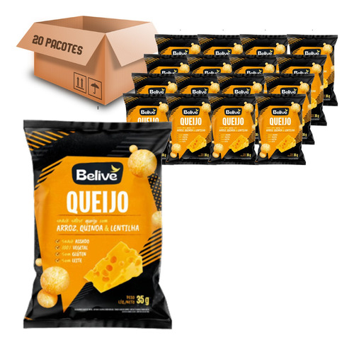 Snack De Arroz Sem Gluten Queijo Suiço Belive 35g (20 Und)