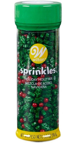 Imagen 1 de 4 de Sprinkles Comestibles Para Decoracion Navideña Wilton 110gr