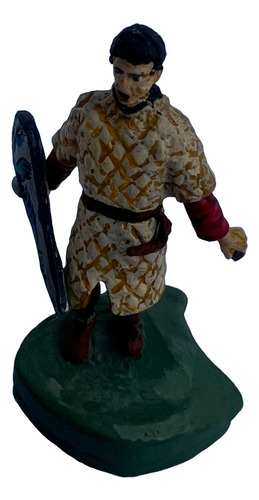 Soldado Plomo Muñeco Persona Espada Escudo Guerrero Gris (Usado)