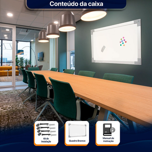 Lousa Quadro Branco Magnético 90x60 Soft Alumínio Stalo