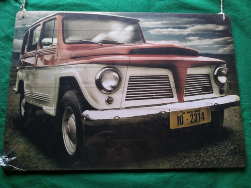 Cartel Mdf Rural Willys 28 X 40 Cuadro Barbacoa