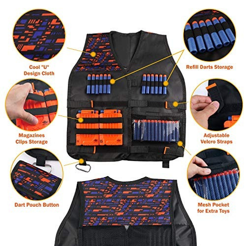 Imagen 2 de 7 de Kit De Chaleco Táctico Para Niños Uwantme Para Nerf Guns