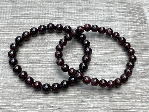 Pulsera De Cuentas De Cristal De Granate De Tesoros Gaf 7-8