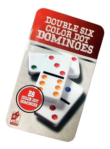 Juego De Domino 28 Piezas En Caja Metalica Colores Familiar