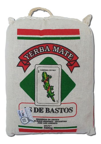 Yerba Mate As De Bastos Tradicional En Lienzo 500gr X16 Unid