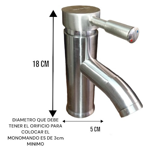 Monomando Bajo Para Lavabo Tubular Satinado