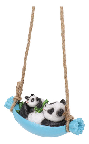 Estatua De Swing Panda, Madre Y Bebé Acostados Sobre La Resi