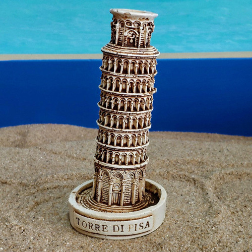 / Torre De Pisa Construção Europeia Miniatura Resina