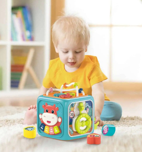 Cubo Didáctico Musical Sensorial 6 En 1 Juego Actividades