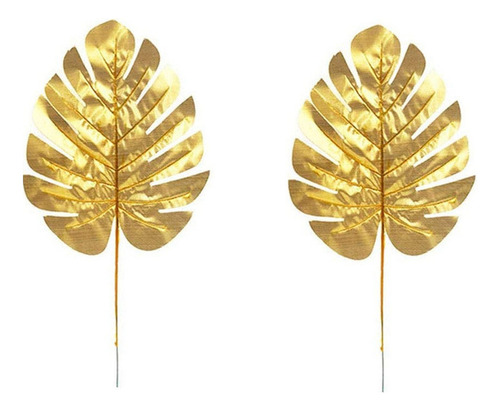 30 Plantas Artificiales, Hojas De Palma, Color Dorado