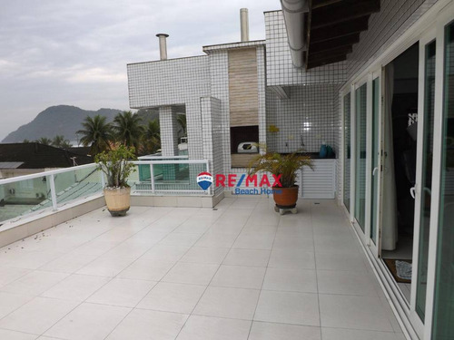 Imagem 1 de 30 de Cobertura ....penthouse ....3 Dorms (suíte) Vista Ao Mar Solarium Com Churrasqueira À 30 Metros Praia 3 Garagens Tombo, Guarujá/sp - Co0076