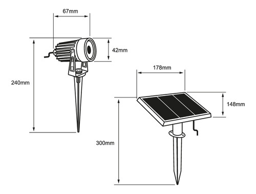 Set Estacas Luces Solares En Serie Led 1.09w Luz Calida Ip65