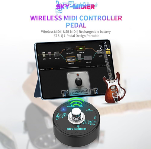 Controlador Bt Midi Foot Mini Midi Controller Midi Efector