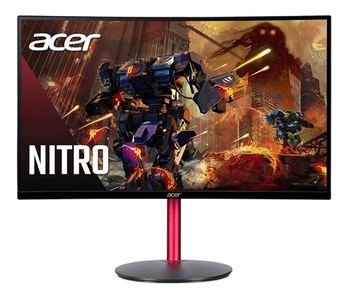 Monitor gamer curvo Acer ED270R Mbmiiphx led 27" negro y rojo