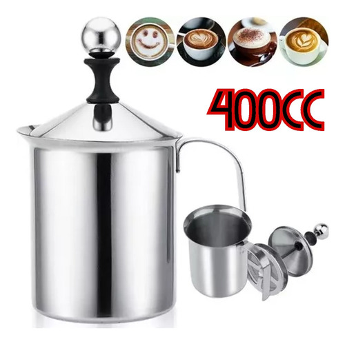 Jarro Late Acero Inox Mango 600ml Espumador Leche Calentador