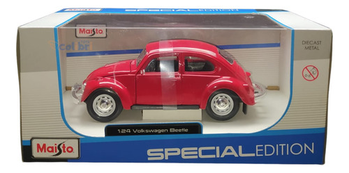 Maisto Special Edition 1:24 Volkswagen Beetle Fusca Vermelho