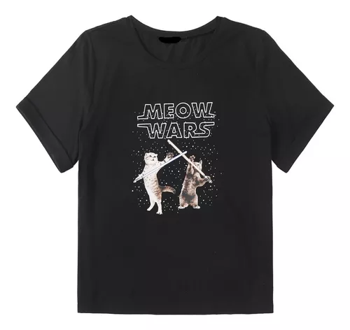 Playera Gato Playera Mujer Starwars Blusas Negras Ropa Mujer