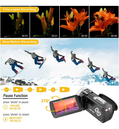Video Cámara 4k 60fps 48mp Cámara Con Micrófono Lavalier