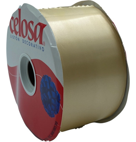 Cinta Listón Celosa Moños Decorativa 7cm 019-22 Rollo 91 Mts Color 74 Oro Americano