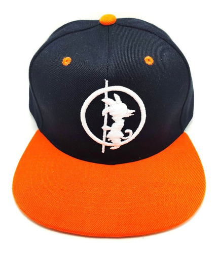 Gorra Plana Dragon Ball Adulto Bicolor Goku Pequeño Baculo