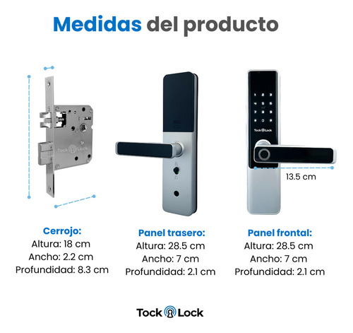 Cerradura Inteligente Chapa Digital De Seguridad Puerta Exterior Tlx20 Tl Plata / Negro