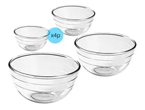 Comprar Set Bowl Ensaladeras Vidrio Borosilicato Horno Freezer X4p
