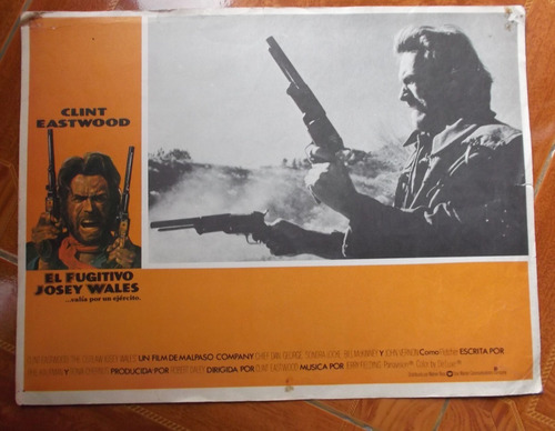 Vintage Lobby Card Clint Eastwood En El Fugitivo!