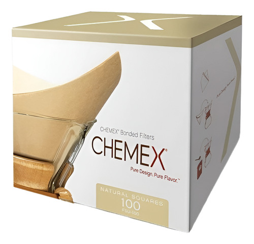 Filtros De Café Chemex Natural Cuadrados 100 Unidades