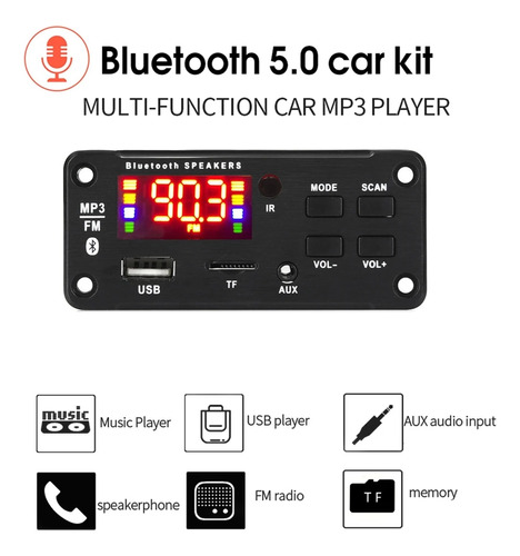 Placa Decodificadora Mp3 Amplificador De 50w 2x25w Bluetooth