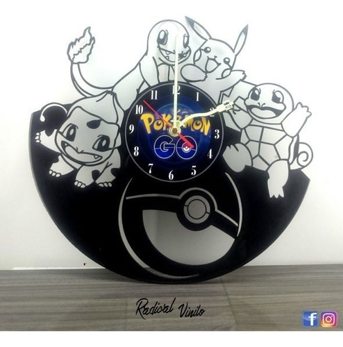 Reloj De Vinilo Pokemon Anime Regalos Decoracion