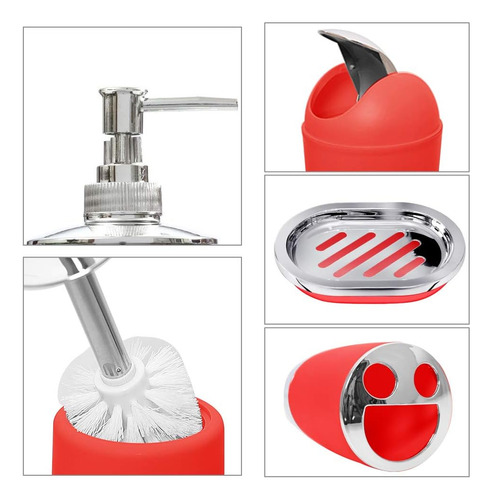 Juego De Accesorios De Baño De 6 Piezas, Incluye Soporte Par