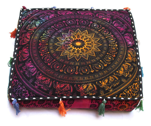 Funda De Almohada Redonda De Mandala Hippie Grande