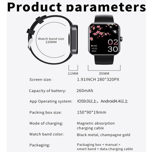 Smartwatch F57l - Medidor De Turbo/pressão Arterial