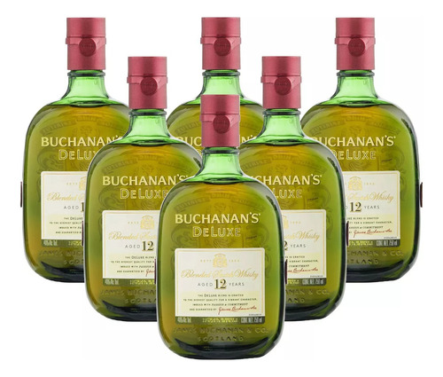 Buchanan's Blended 12 Deluxe Scotch Paquete De 6 Botellas
