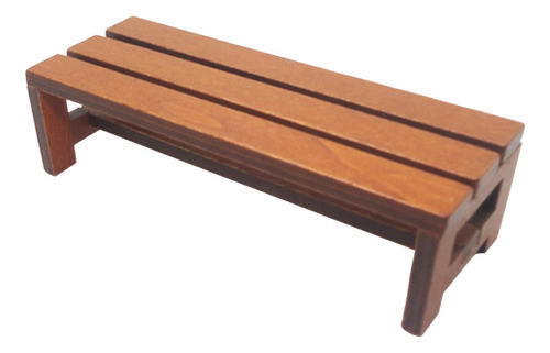 Miniature Dollhouse, Simple Mini Wooden Bench Dollhouse