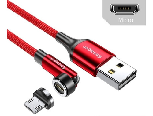 Imagem 1 de 7 de Cabo Micro-usb Magnético Essager Arredondado 1m 3a Original
