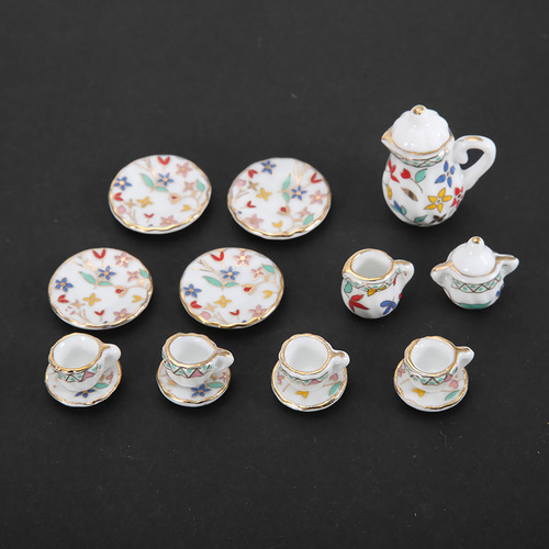 Té De Flores De Porcelana En Miniatura 1:12 De Dollhouse Kit