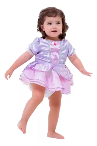 Vestido Infantil Princesa Princesinha Sofia Fantasia Princesa Sofia