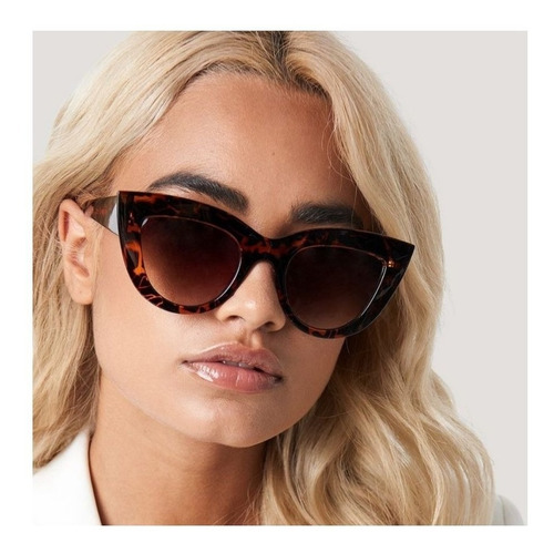 Imagen 3 de 4 de Lentes De Sol Luricci - Retro Cat Eye + Funda + Paño