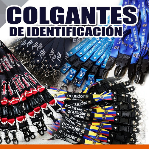 Colgantes, Collarines, Lanyard, Porta Credencial, Cordón