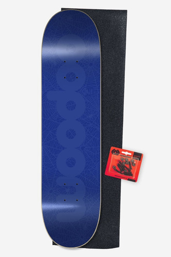 Imagen 1 de 1 de Tabla De Skate Woodoo Combo Araña Azul + Lija + Tornillos