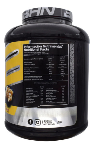 Whey Protein Vainilla 5 Lb Bhn 65 Servicios Con 24g De Prote Vainilla