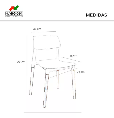 Pack 6 Sillas Nordicas Milan Madera Diseño Moderno Novara Color de la  estructura de la silla Negro