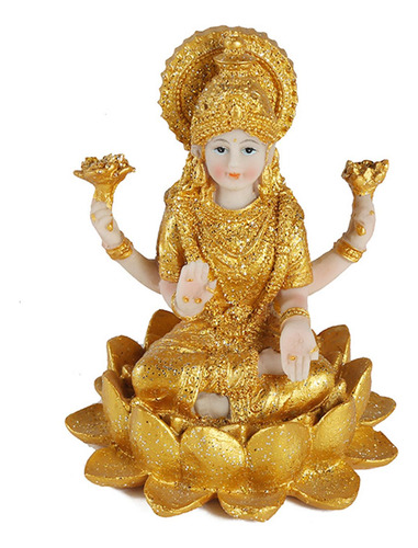 Mini Hindú Estatua De Buda Indio Dorado Budismo Sentado