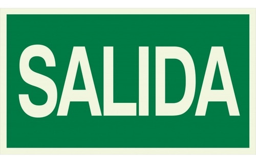 Imagen 2 de 3 de Cartel Salida De Emergencia Foto Luminiscente - Perlyna