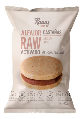 Alfajor Raw Activado Sin Gluten Y Veganos Rawy - Graviola