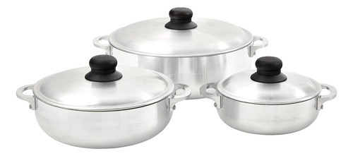 Juego De Ollas Imusa De Aluminio 3 Unidades Plateado