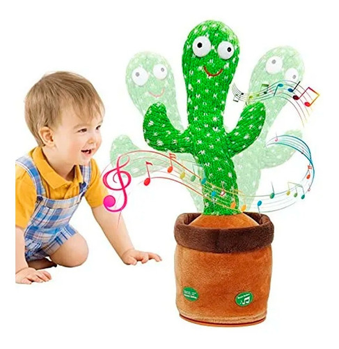 Imagen 6 de 9 de Juguete Cactus Luminoso Baila Canta Y Repite Voz Tik Tok Pel