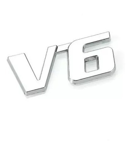 Emblema Logo V6 Multimarca 6x2.7cm Metálico Adhesivo